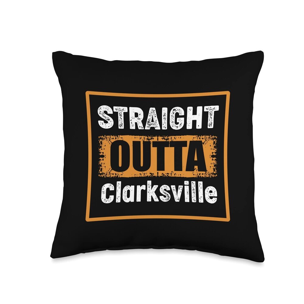 3268 Straight Outta Clarksville Tennessee USA Retro Vintage Humor Throw